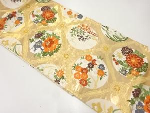 銀杏屋美術工芸織物　花丸紋織出し袋帯